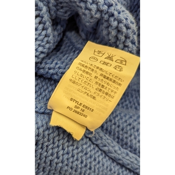 J. Crew Cotton Cableknit Blue Sweater Size Small - Picture 7 of 7